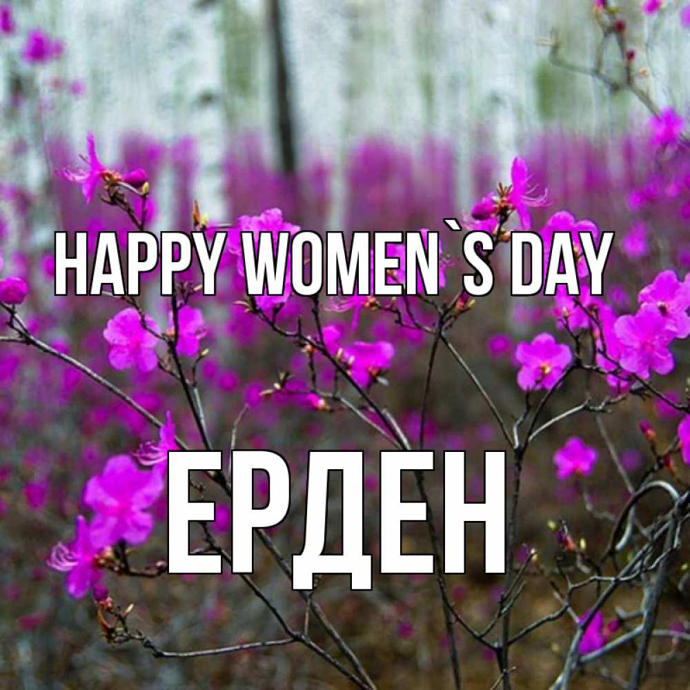 Greetings card с именем, Ерден happy women`s day дикие цветы Greetings with text for free download 